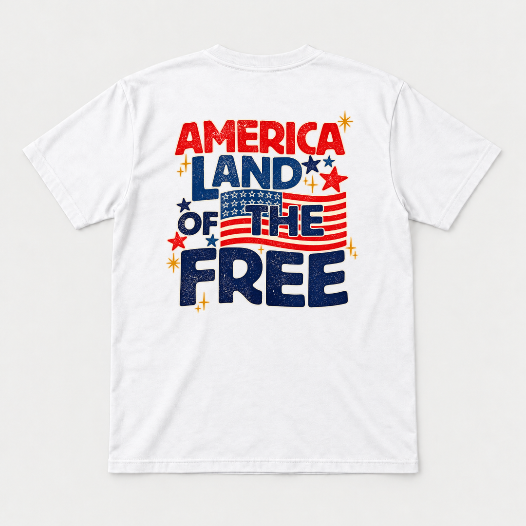 America Land of the Free Patriotic Graphic T-Shirt & Sweatshirt