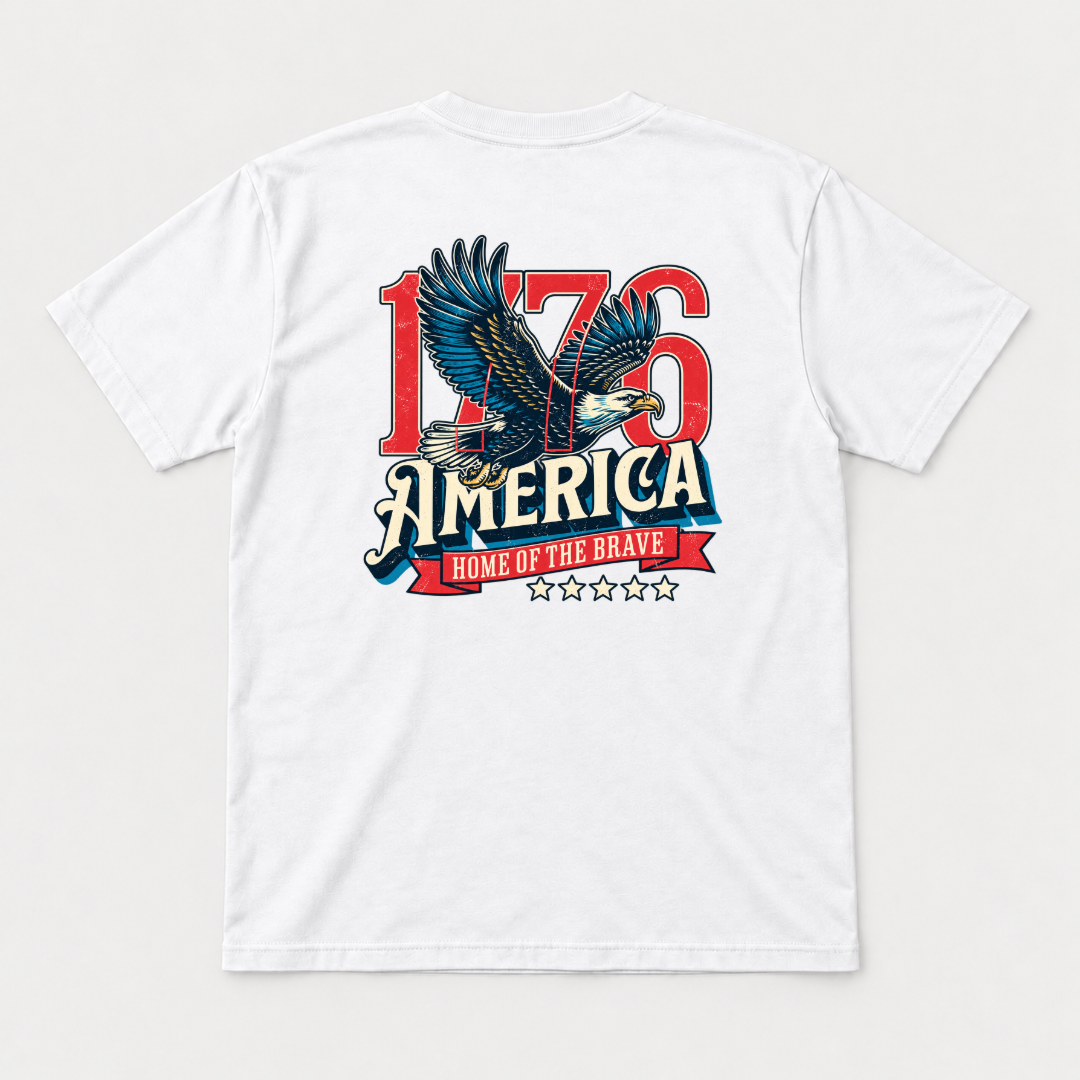 1776 Home of the Brave Eagle Graphic T-Shirt & Sweatshirt