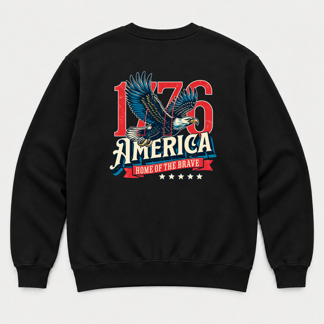 1776 Home of the Brave Eagle Graphic T-Shirt & Sweatshirt