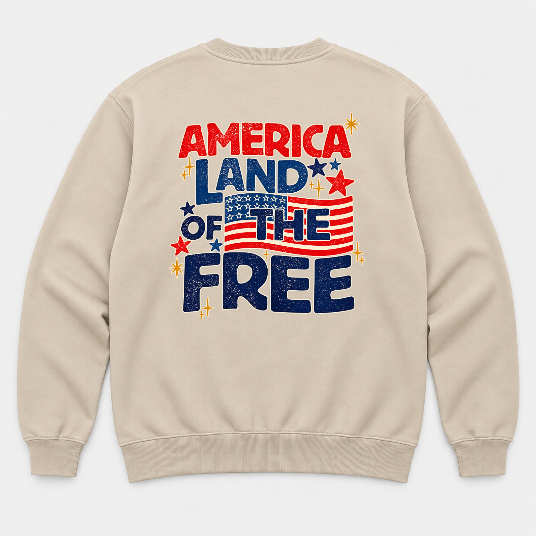 America Land of the Free Patriotic Graphic T-Shirt & Sweatshirt