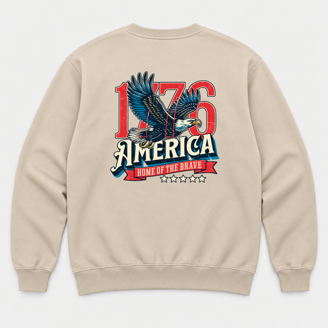 1776 Home of the Brave Eagle Graphic T-Shirt & Sweatshirt