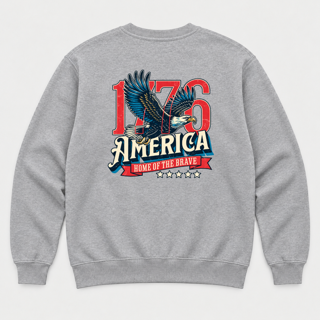 1776 Home of the Brave Eagle Graphic T-Shirt & Sweatshirt