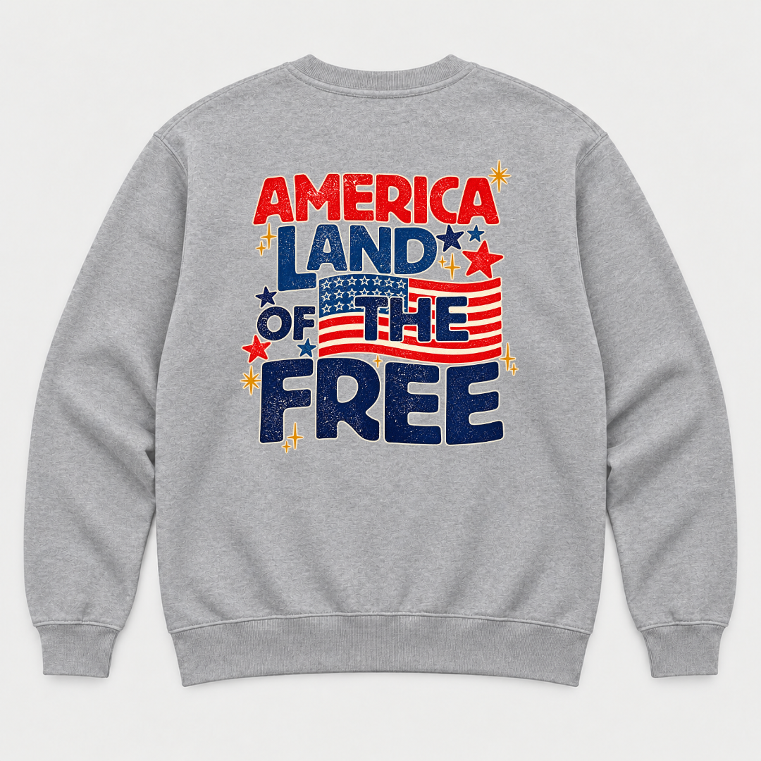 America Land of the Free Patriotic Graphic T-Shirt & Sweatshirt