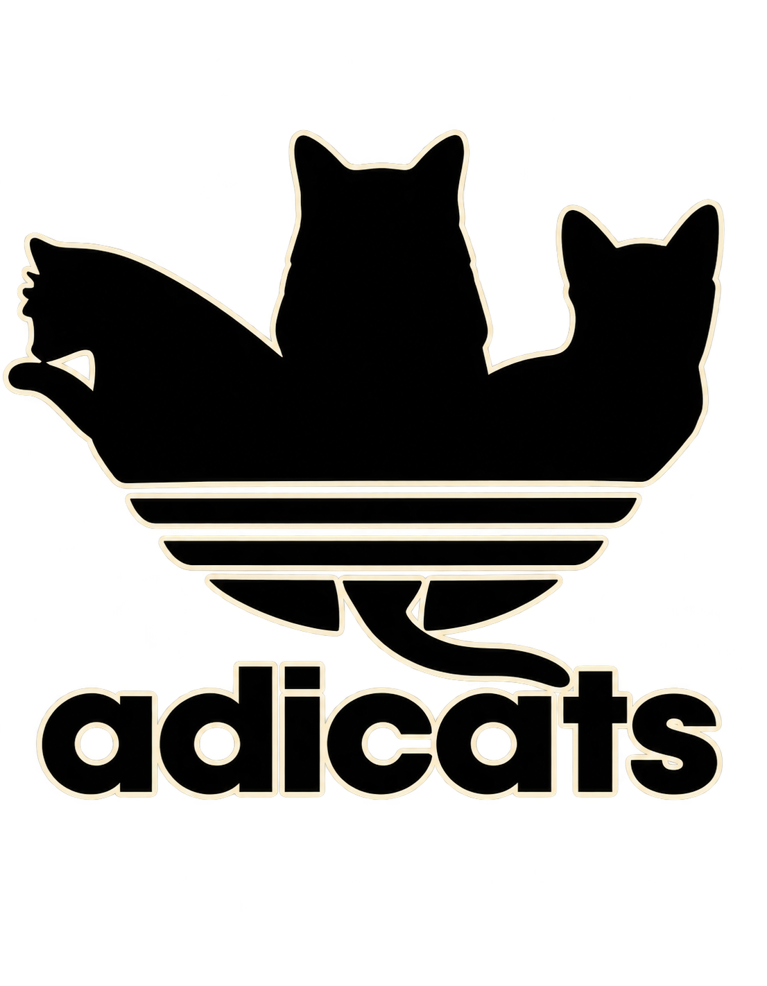 Adicats Three-Stripe Cat Graphic T-Shirt & Sweatshirt