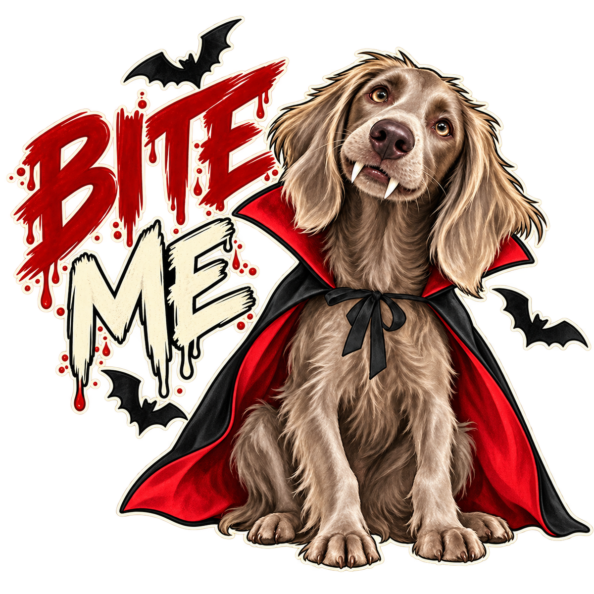 Bite Me Vampire Dog Halloween T-Shirt & Sweatshirt