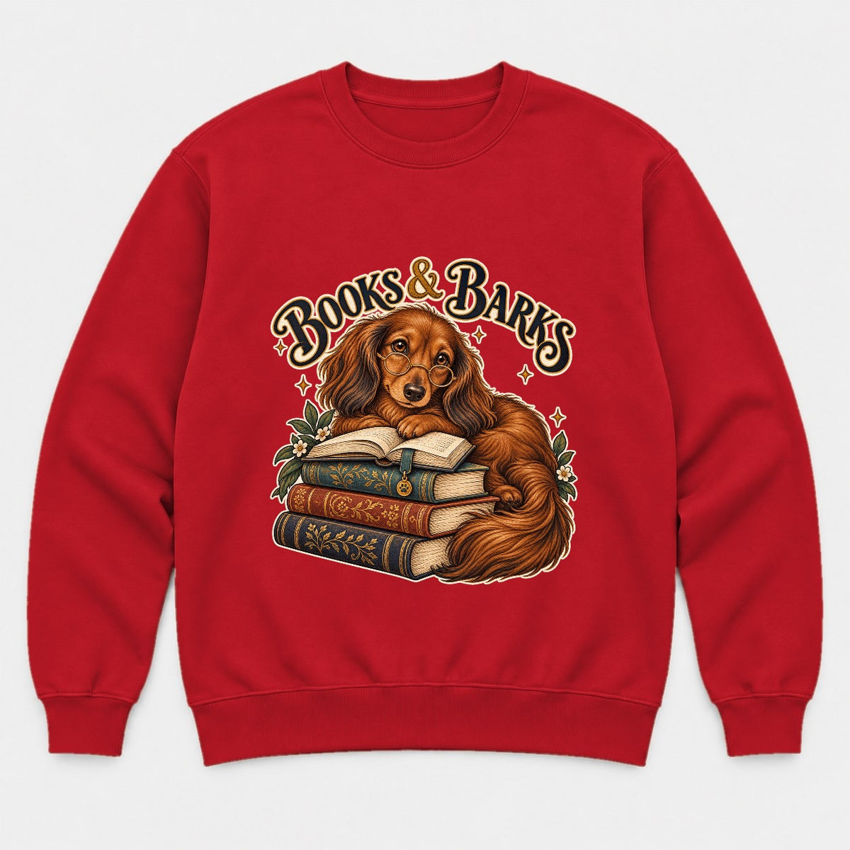 Books & Barks Dachshund Shirt – Book Lover Dog Graphic Tee