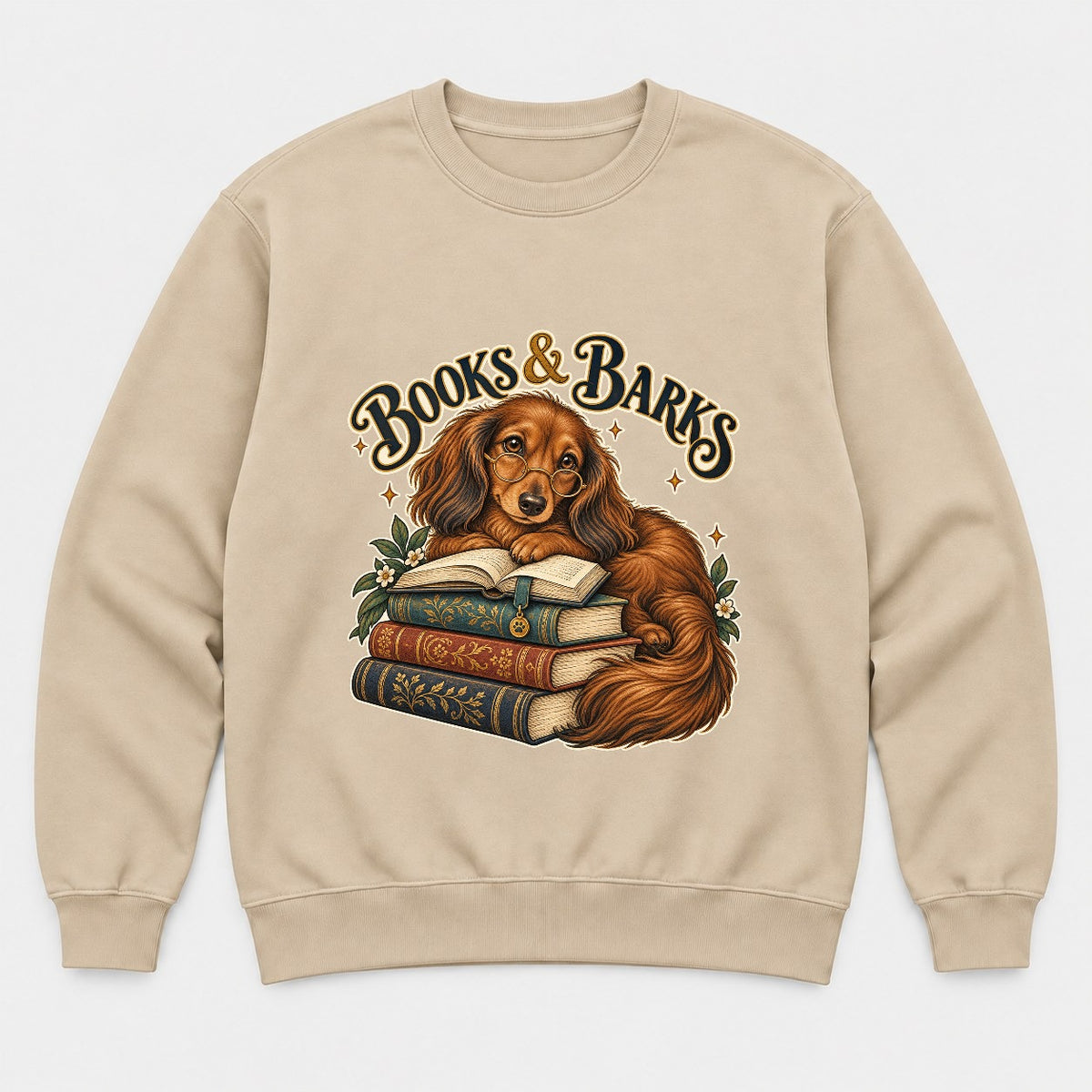 Books & Barks Dachshund Shirt – Book Lover Dog Graphic Tee