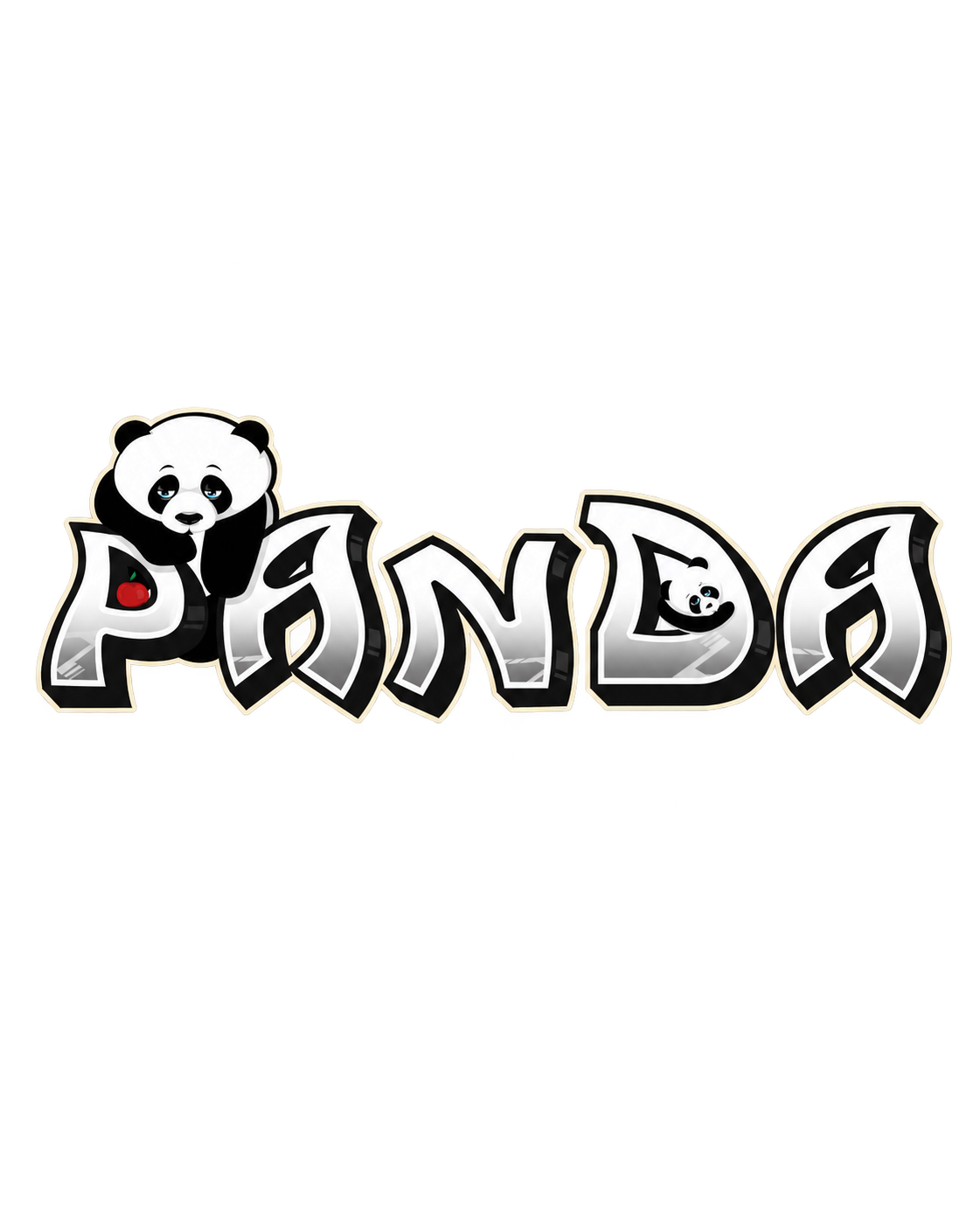 Panda Graffiti Typography T-Shirt & Sweatshirt
