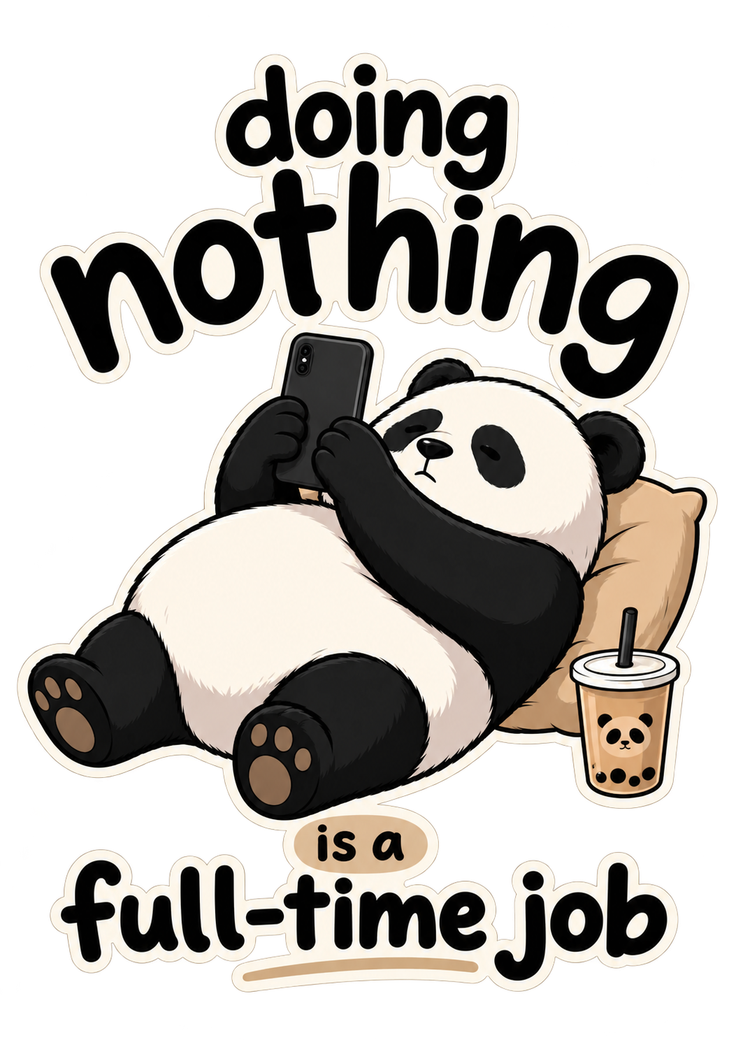 Doing Nothing Panda Graphic T-Shirt & Sweatshirt