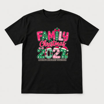 Family Christmas 2027 Tshirt, Black, front print