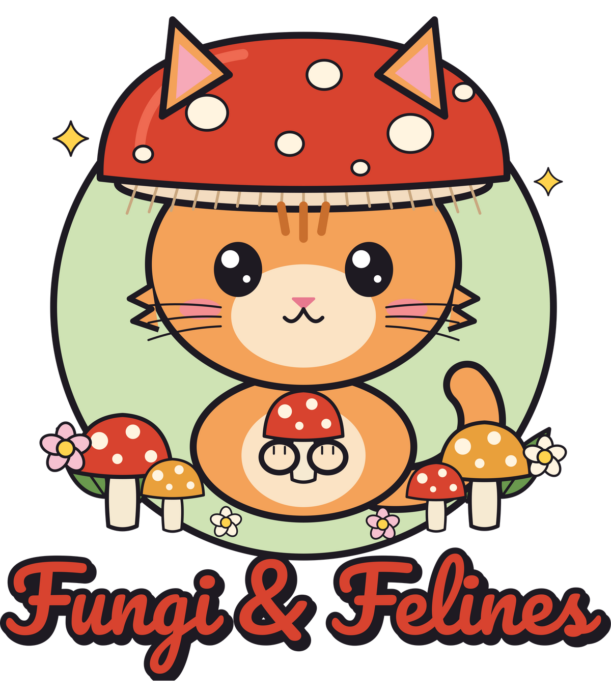 Fungi & Felines Shirt – Cottagecore Mushroom Cat Tee & Sweatshirt