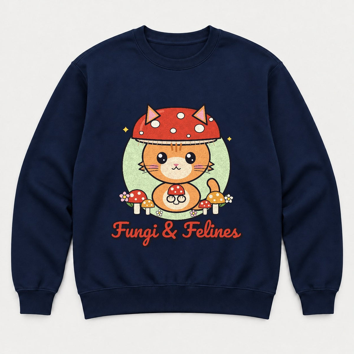 Fungi & Felines Shirt – Cottagecore Mushroom Cat Tee & Sweatshirt