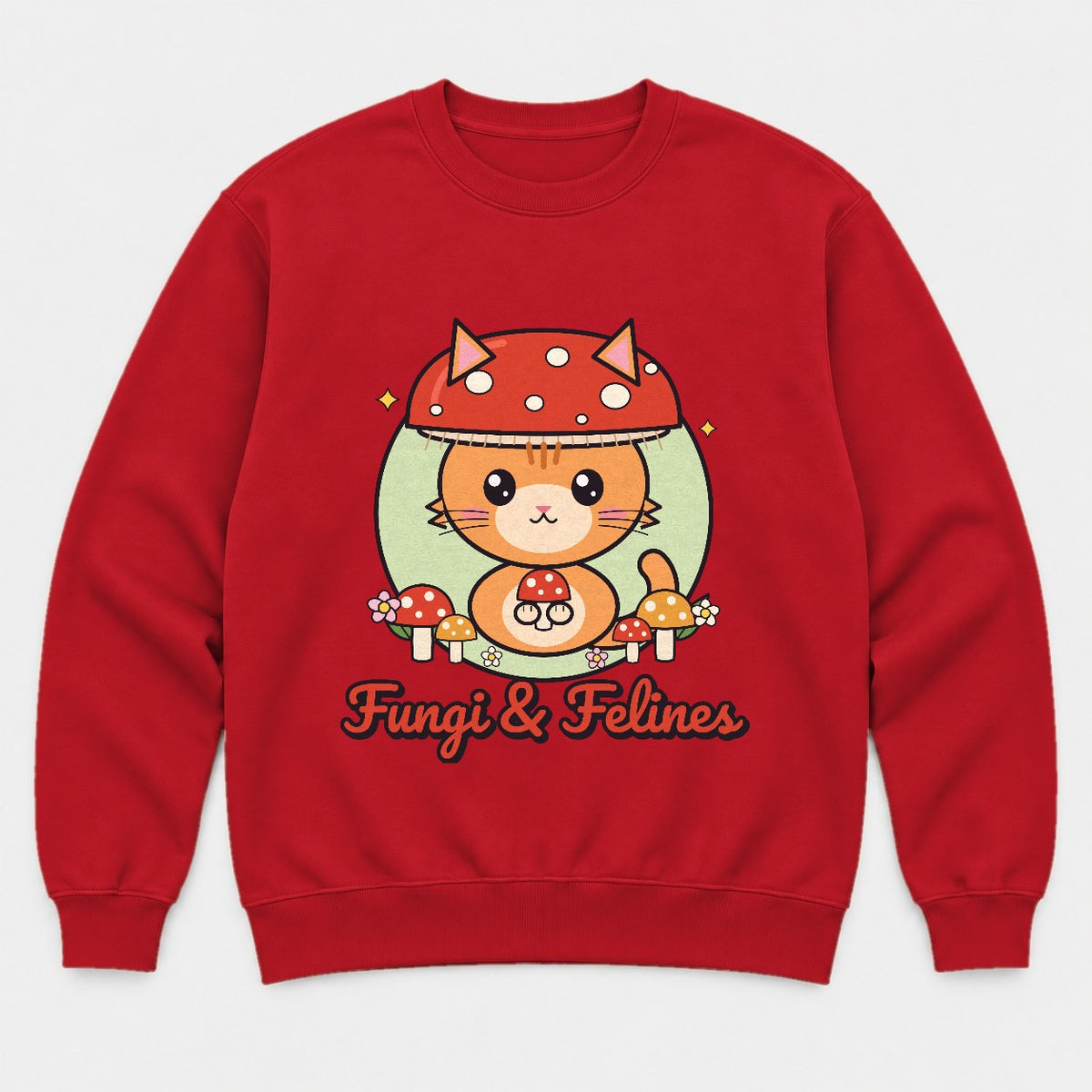 Fungi & Felines Shirt – Cottagecore Mushroom Cat Tee & Sweatshirt