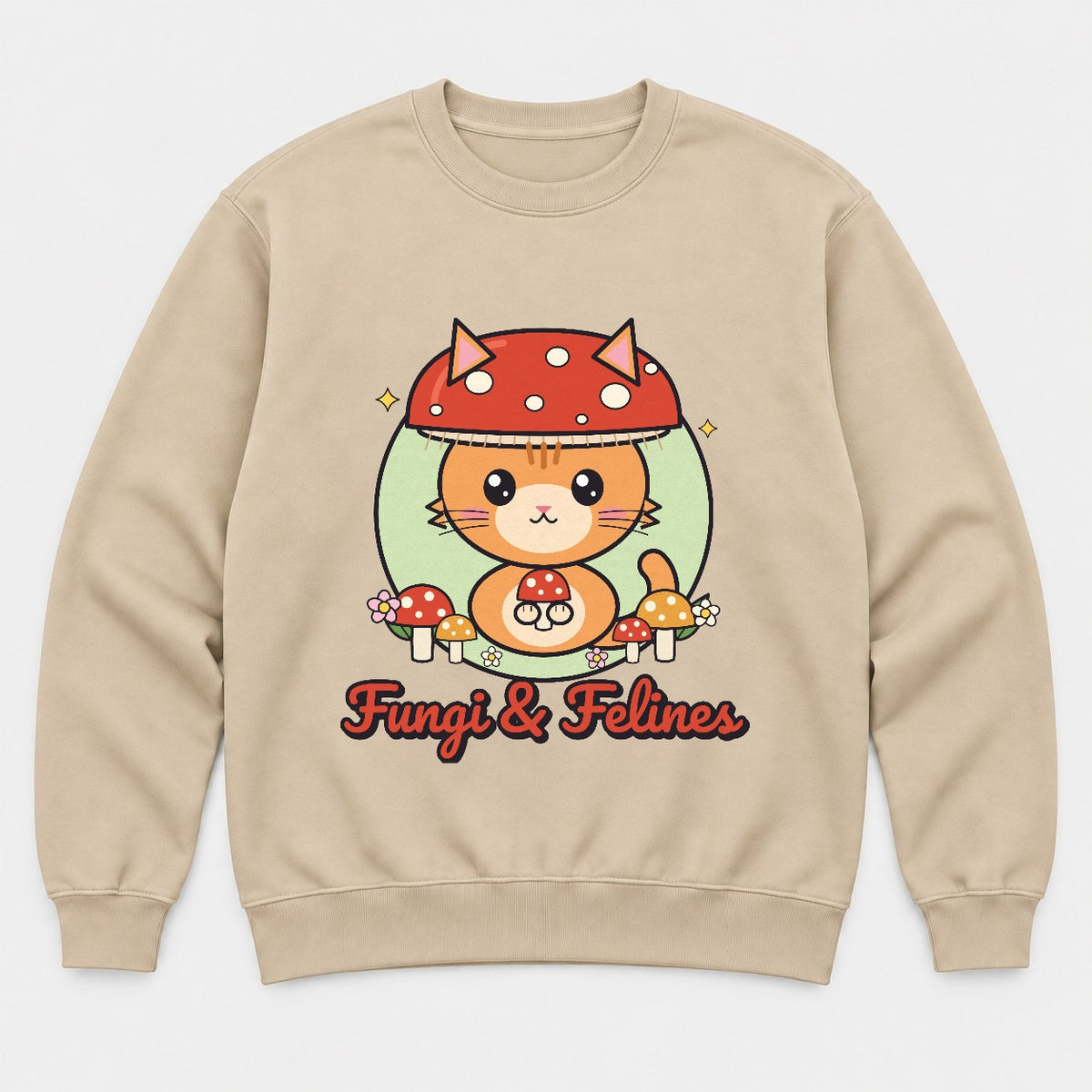 Fungi & Felines Shirt – Cottagecore Mushroom Cat Tee & Sweatshirt