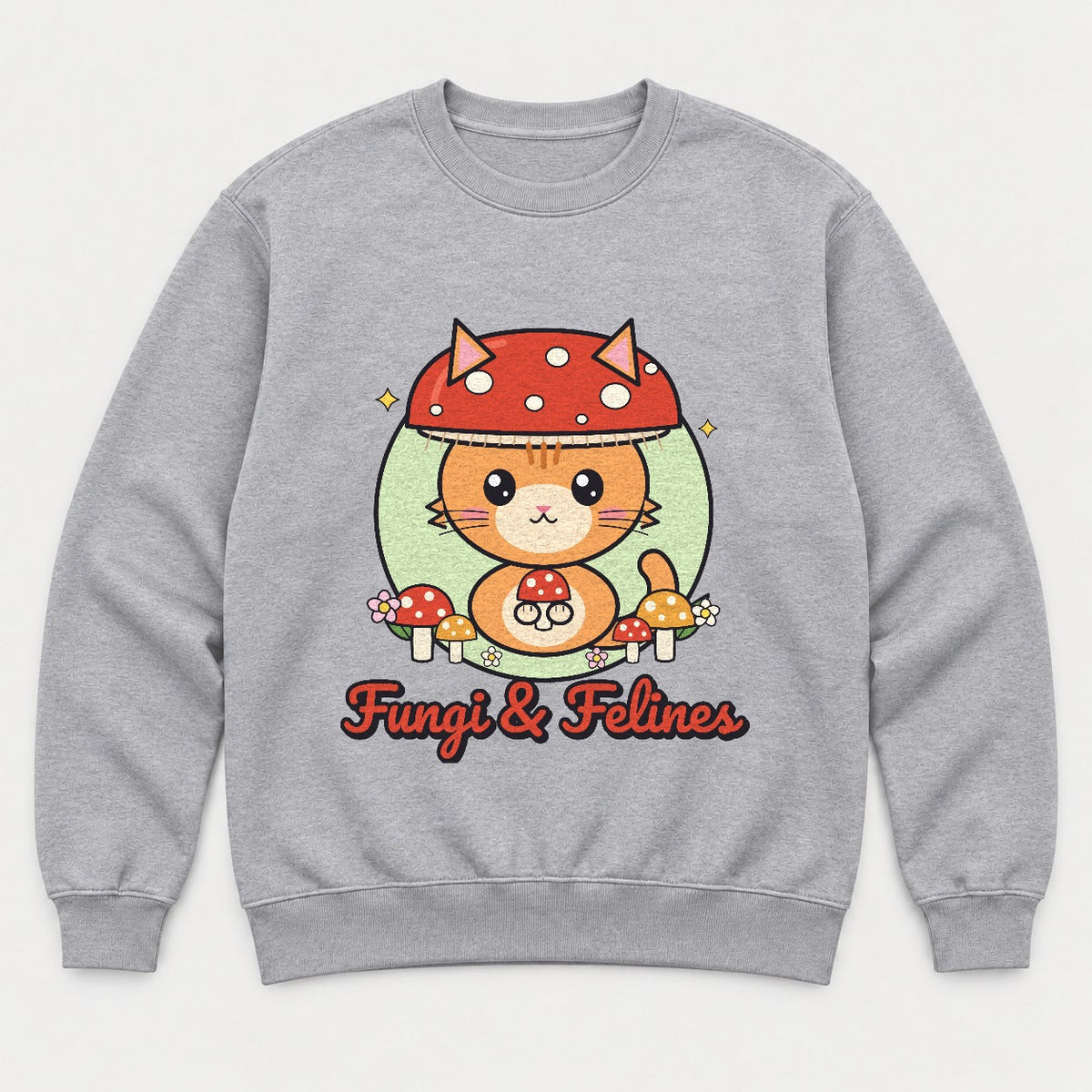 Fungi & Felines Shirt – Cottagecore Mushroom Cat Tee & Sweatshirt