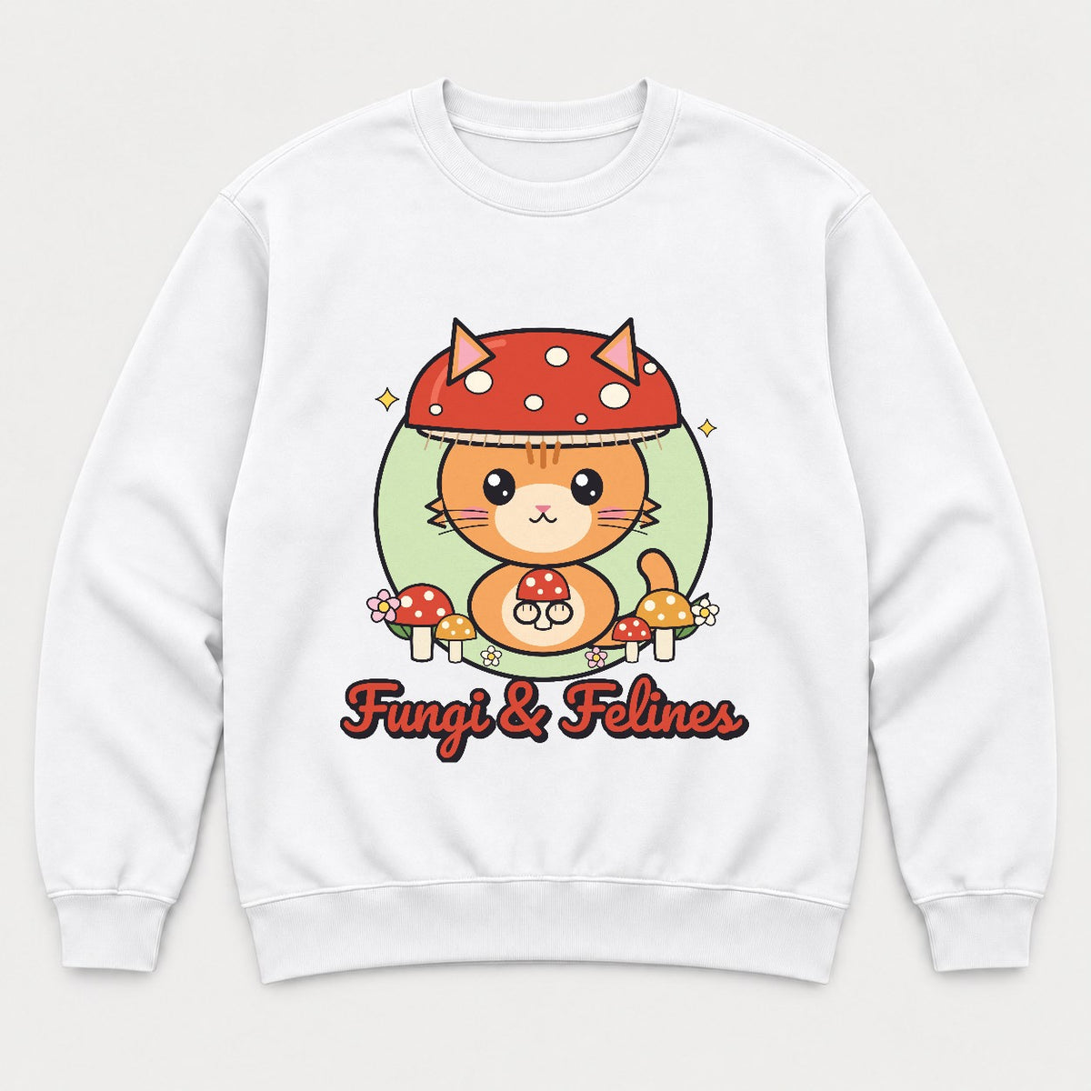 Fungi & Felines Shirt – Cottagecore Mushroom Cat Tee & Sweatshirt