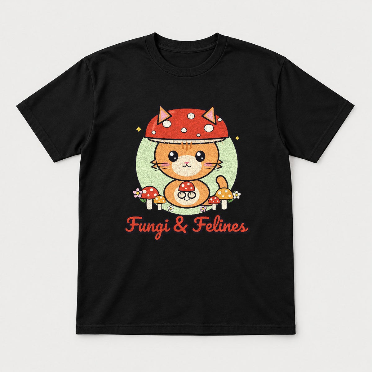 Fungi & Felines Shirt – Cottagecore Mushroom Cat Tee & Sweatshirt