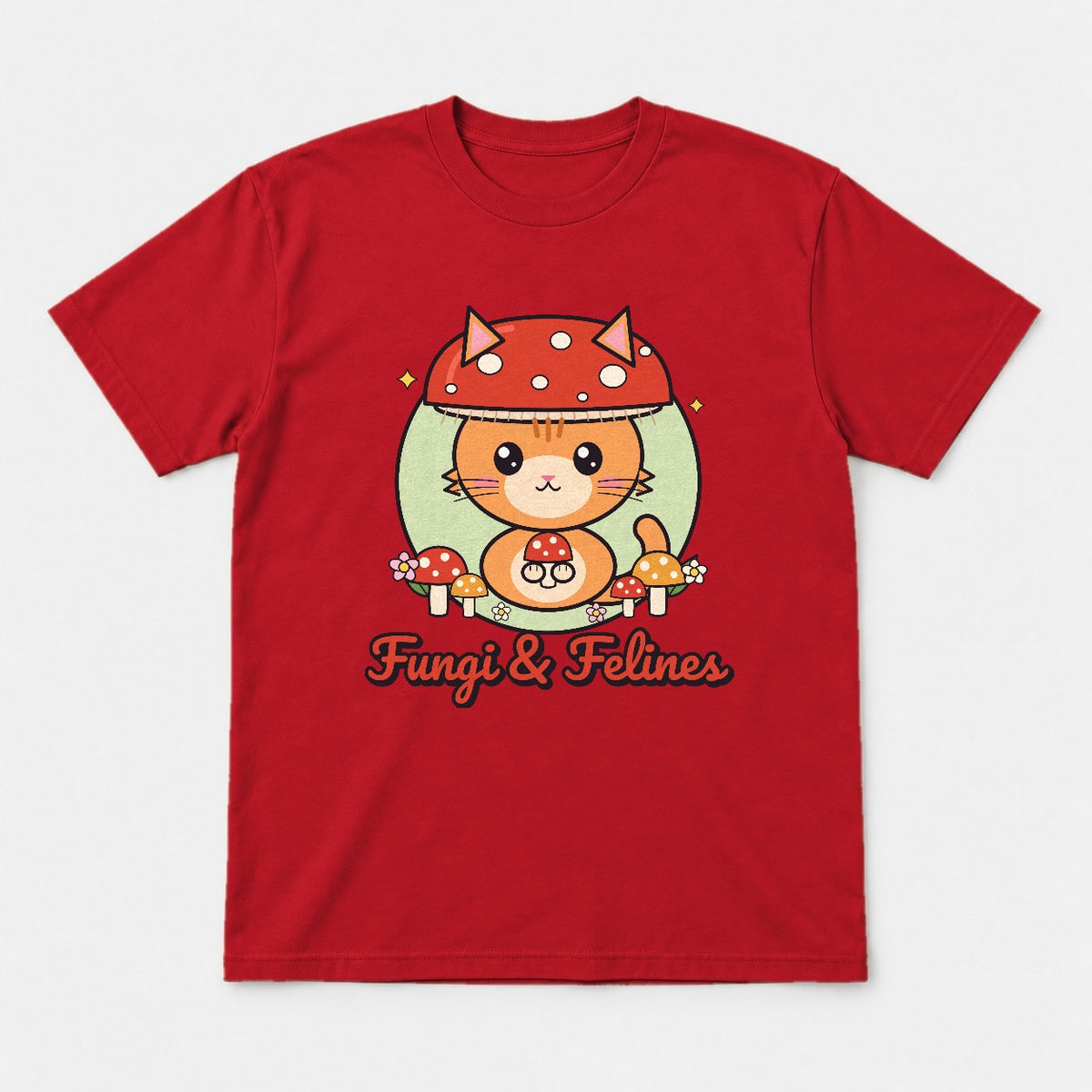 Fungi & Felines Shirt – Cottagecore Mushroom Cat Tee & Sweatshirt