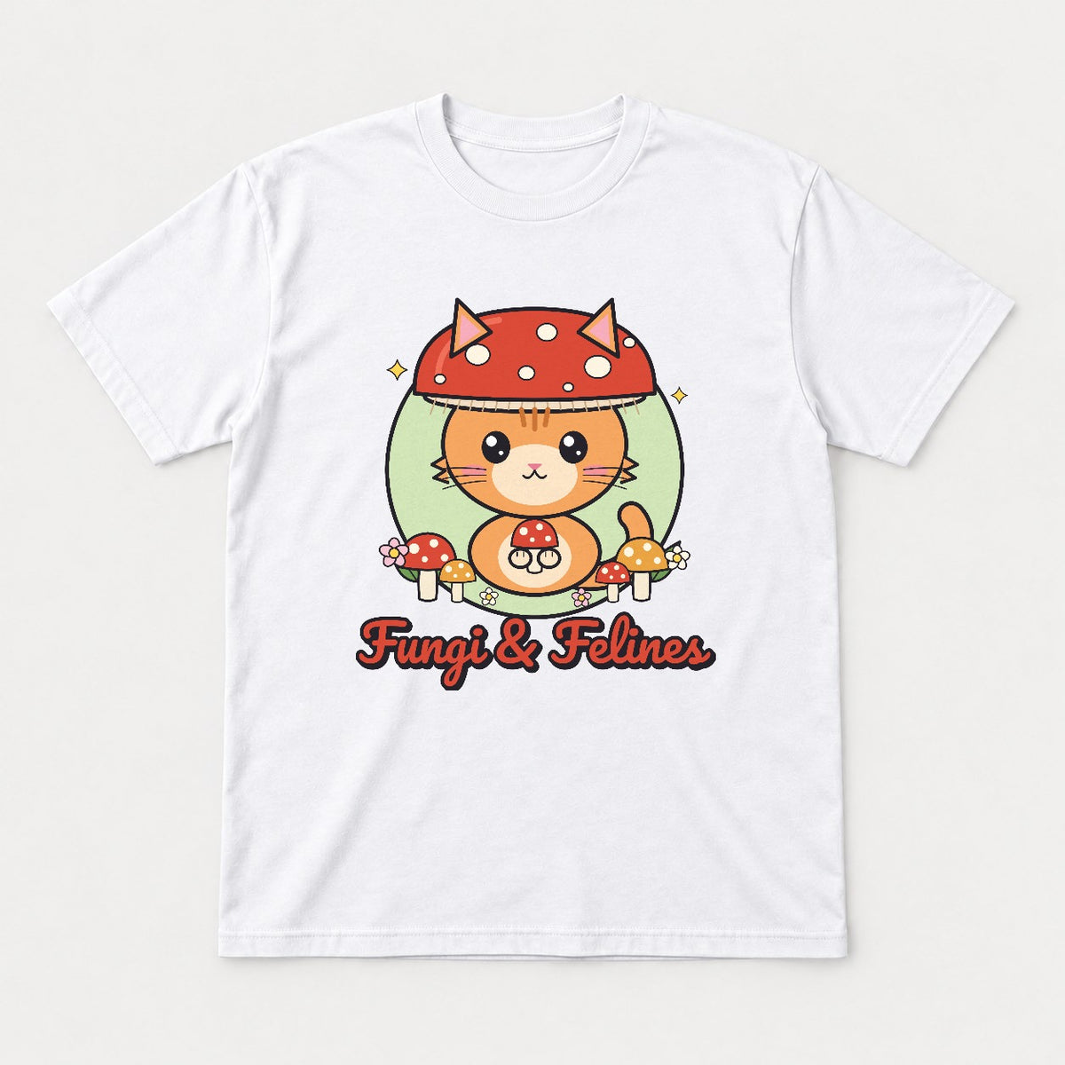 Fungi & Felines Shirt – Cottagecore Mushroom Cat Tee & Sweatshirt