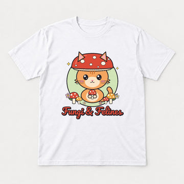 Fungi & Felines Shirt – Cottagecore Mushroom Cat Tee & Sweatshirt