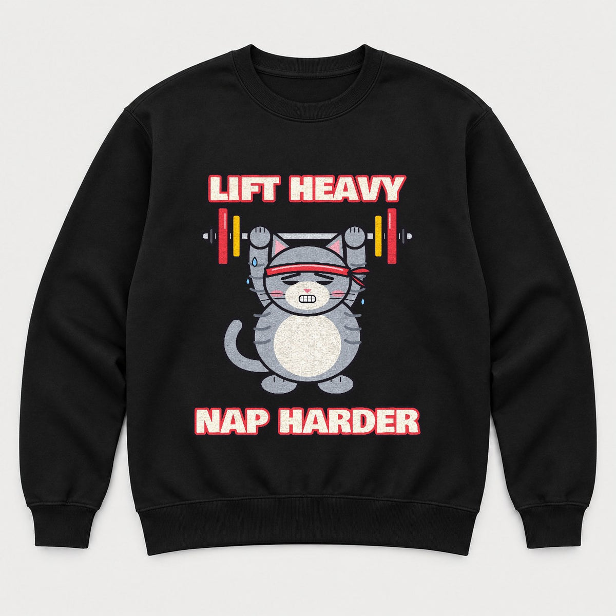 Lift Heavy Nap Harder Shirt – Funny Gym Cat Tee & Sweatshirt