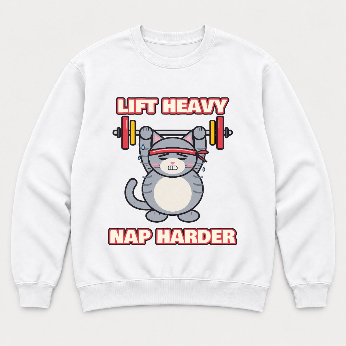 Lift Heavy Nap Harder Shirt – Funny Gym Cat Tee & Sweatshirt