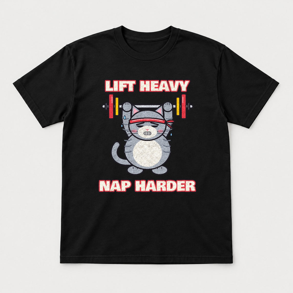 Lift Heavy Nap Harder Shirt – Funny Gym Cat Tee & Sweatshirt
