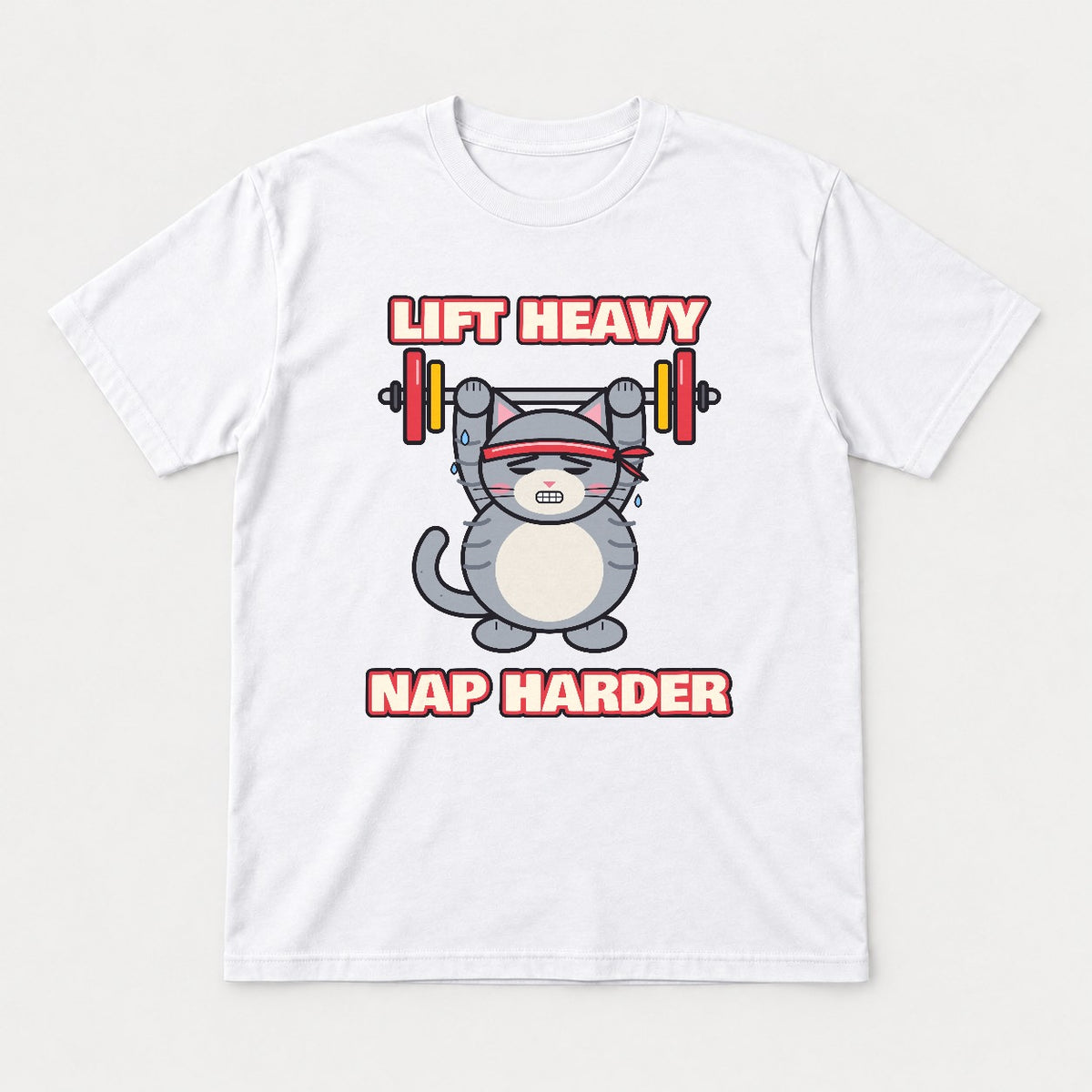 Lift Heavy Nap Harder Shirt – Funny Gym Cat Tee & Sweatshirt