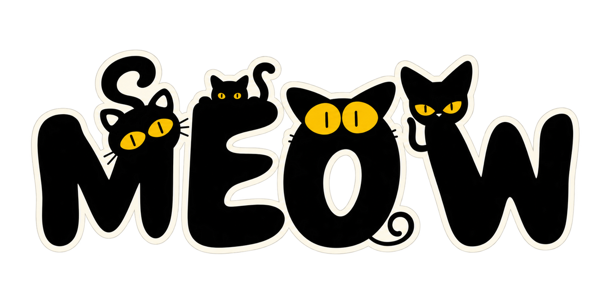 Meow Cat Lettering Graphic T-Shirt & Sweatshirt