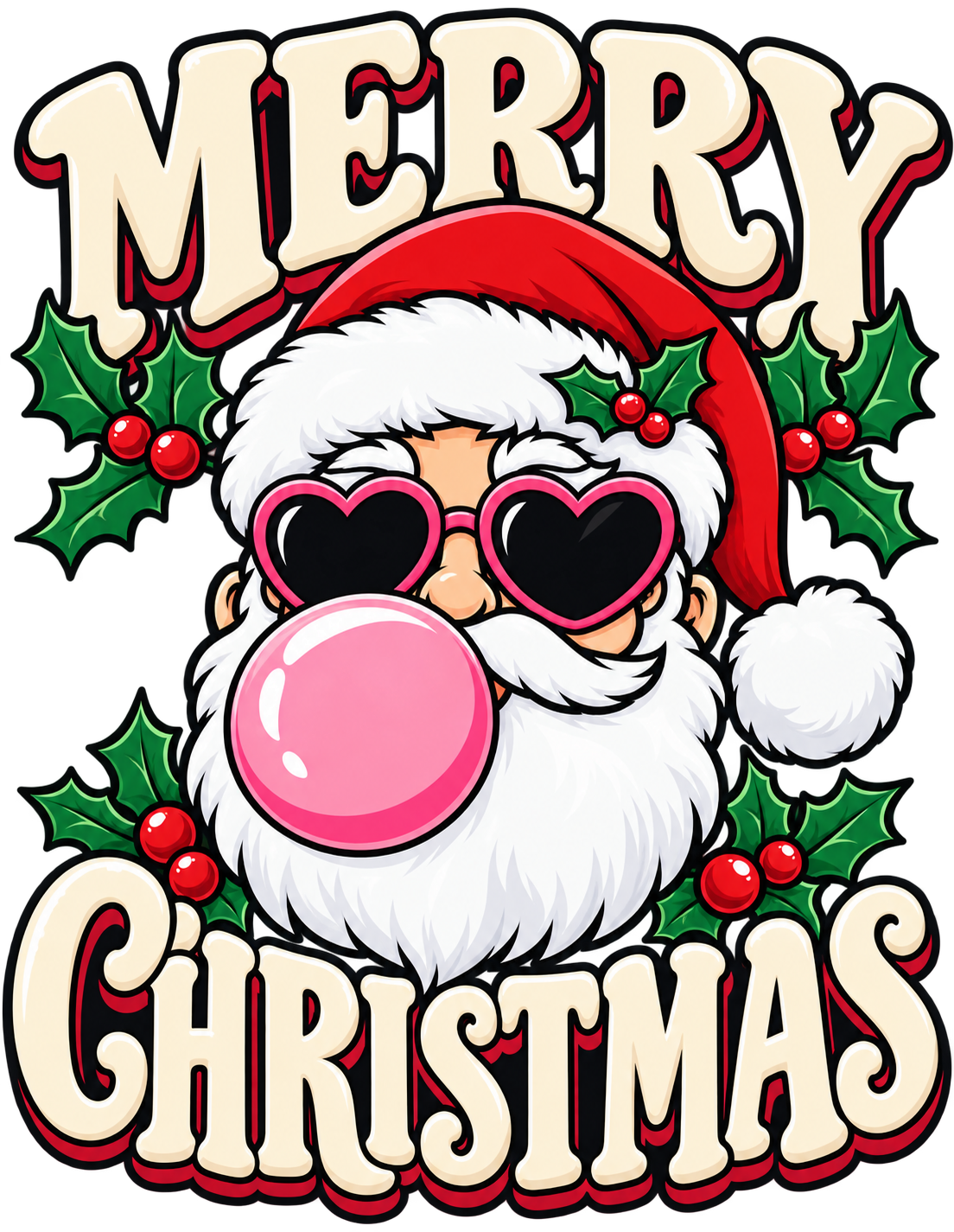 Funny Santa Bubblegum Christmas T-Shirt & Sweatshirt