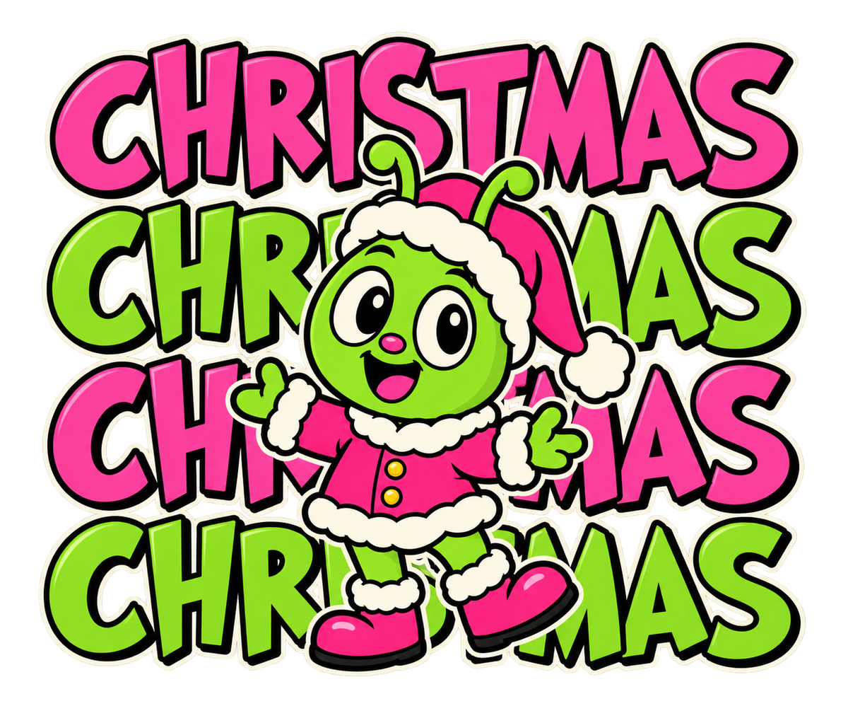 Green Alien Christmas Graphic T-Shirt & Sweatshirt