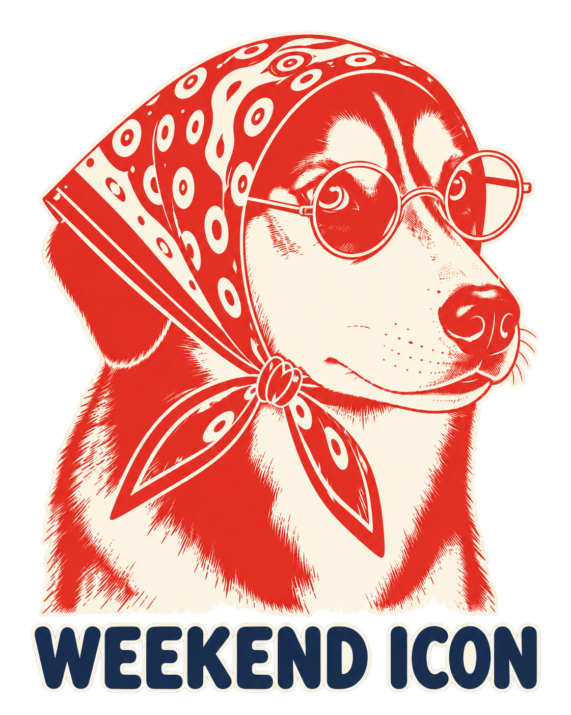 Weekend Icon Bandana Dog Graphic T-Shirt & Sweatshirt