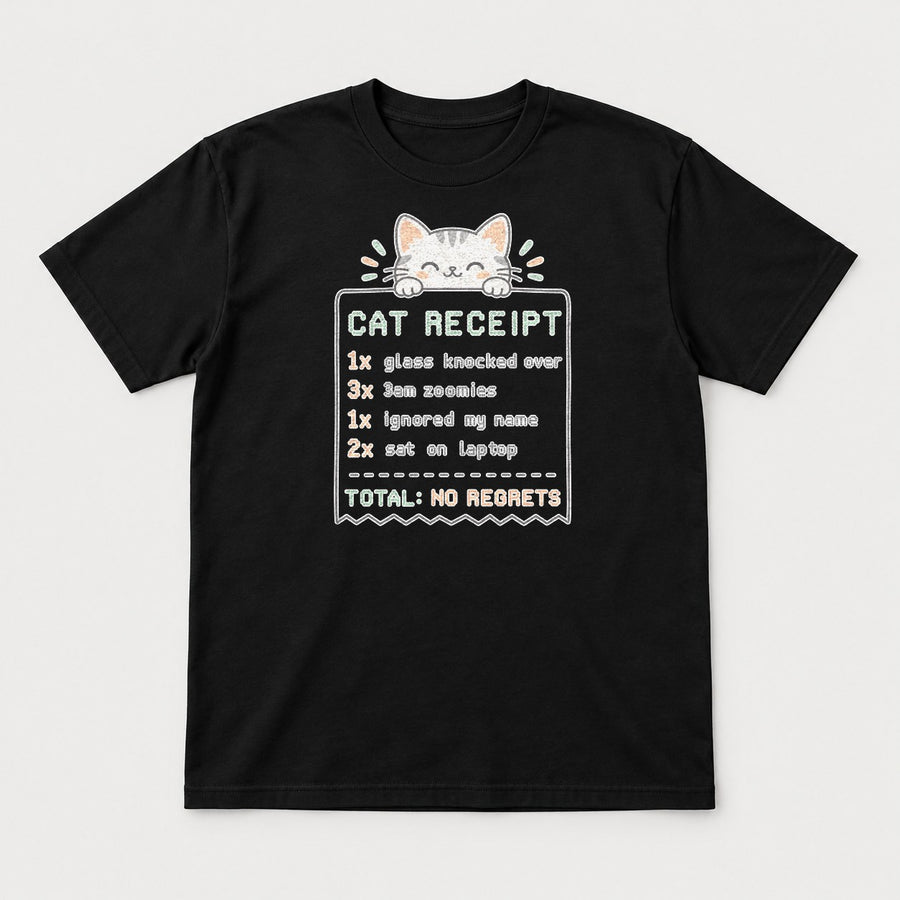 Cat Receipt No Regrets Funny Cat Lover Graphic T-Shirt & Sweatshirt