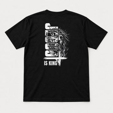 Christ Is King Crown of Thorns Faith Graphic T-Shirt & Sweatshirt - Tshirt Black Back