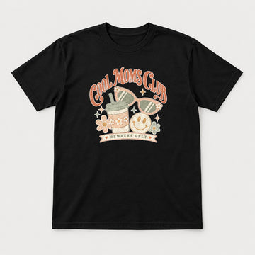 Cool Moms Club Retro Groovy Members Only Graphic T-Shirt & Sweatshirt - Tshirt Black Front