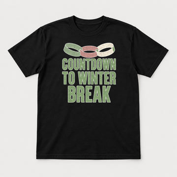 Countdown to Winter Break Paper Chain Graphic T-Shirt & Sweatshirt - Tshirt Black Front
