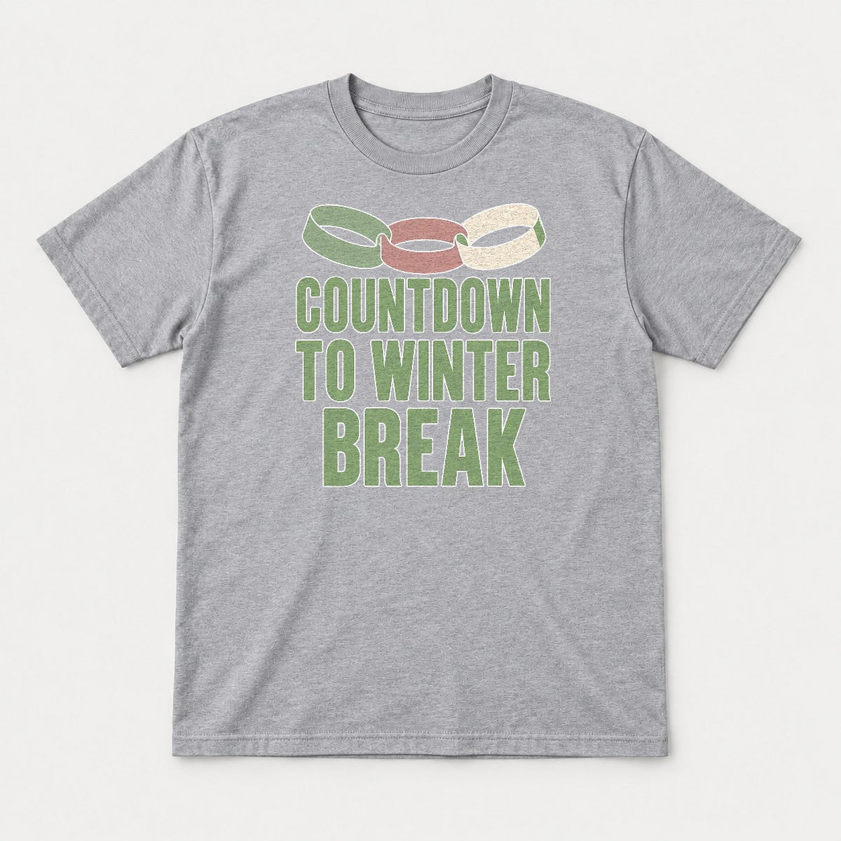 Countdown to Winter Break Paper Chain Graphic T-Shirt & Sweatshirt - Tshirt Sport Grey Front