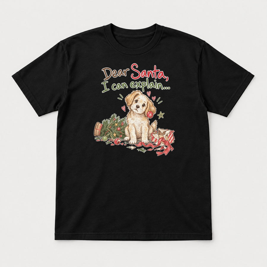 Dear Santa I Can Explain Funny Puppy Christmas Graphic T-Shirt & Sweatshirt