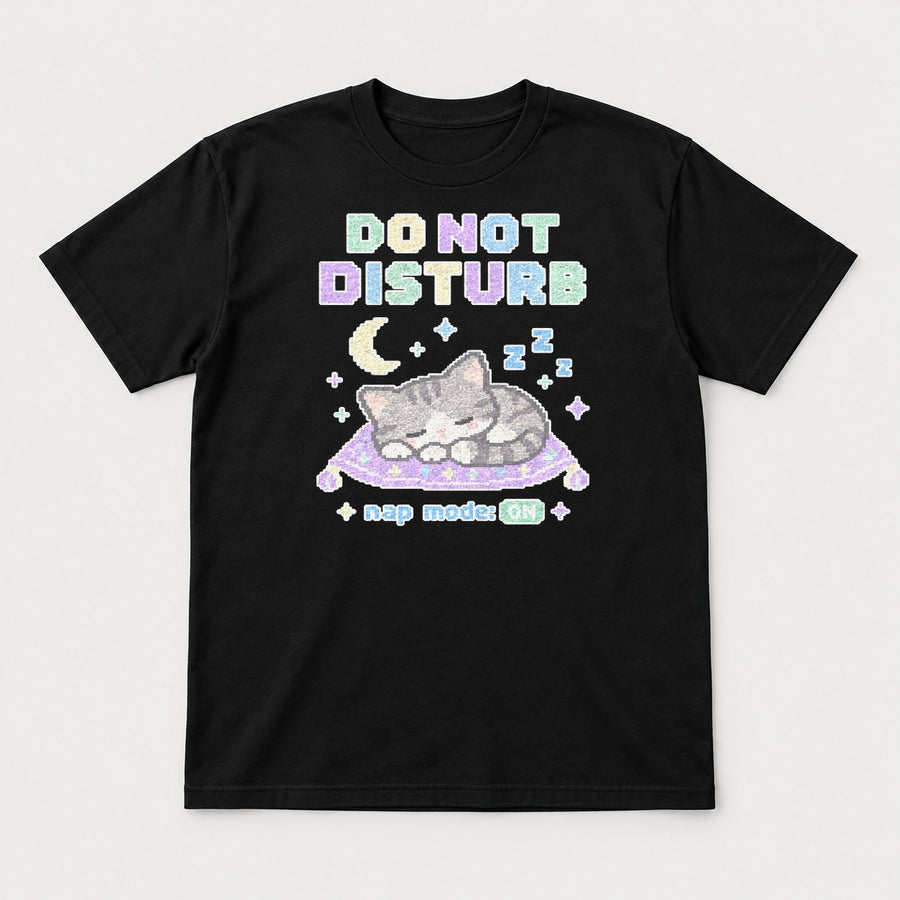 Do Not Disturb Nap Mode Pixel Art Sleeping Cat Graphic T-Shirt & Sweatshirt