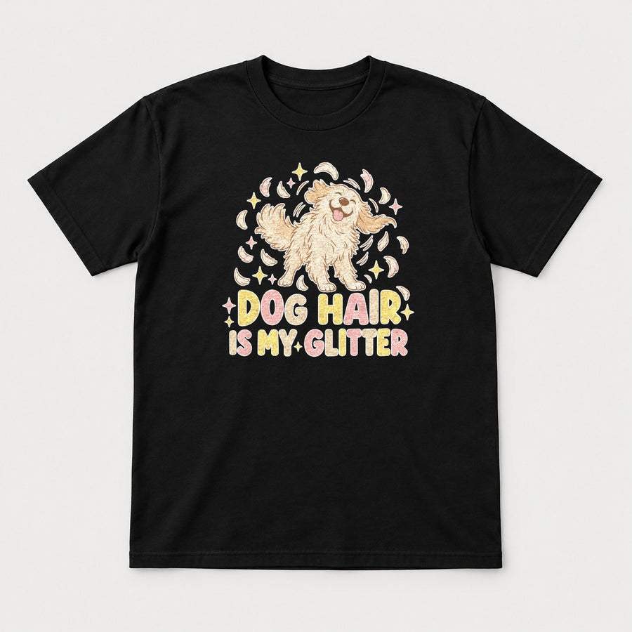 Dog Hair Is My Glitter Fluffy Golden Dog Graphic T-Shirt & Sweatshirt