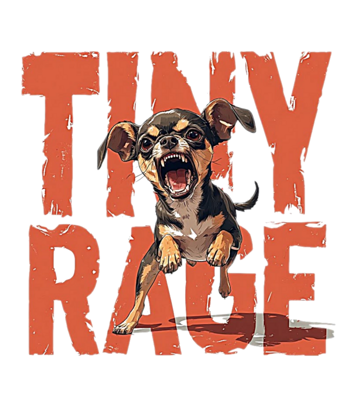 Tiny Rage Angry Chihuahua Graphic T-Shirt & Sweatshirt - print file Front