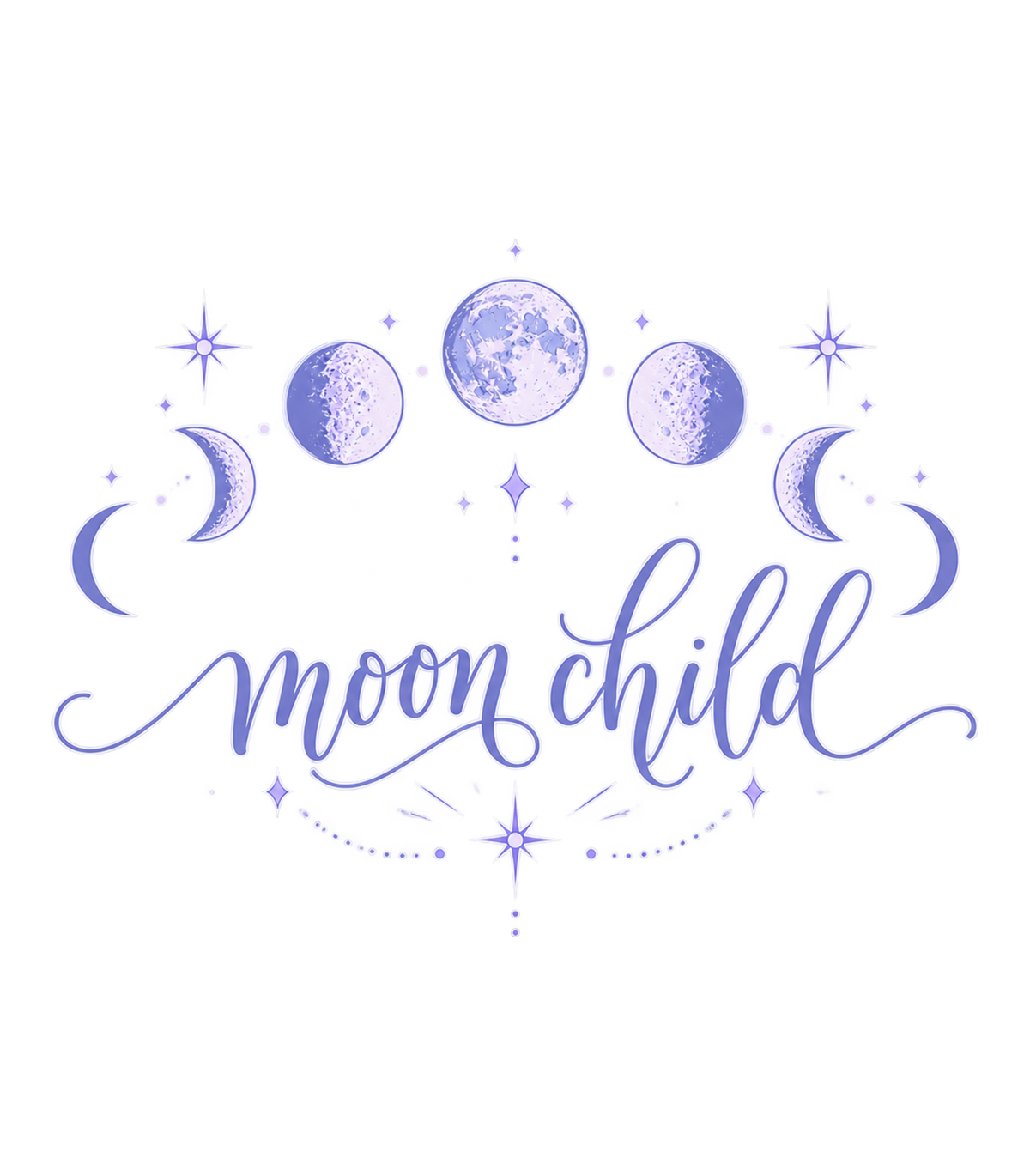 Moon Child Celestial Moon Phases Graphic T-Shirt & Sweatshirt - print file Front