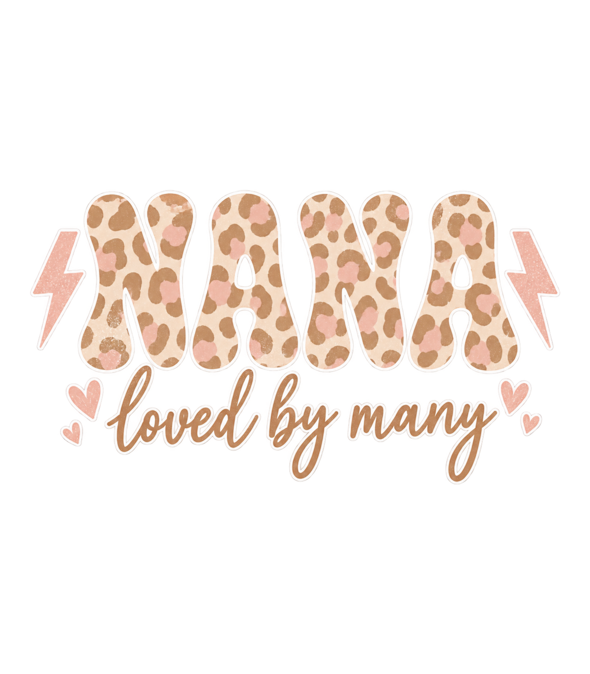 Nana Loved By Many Leopard Print Graphic T-Shirt & Sweatshirt - print file Front