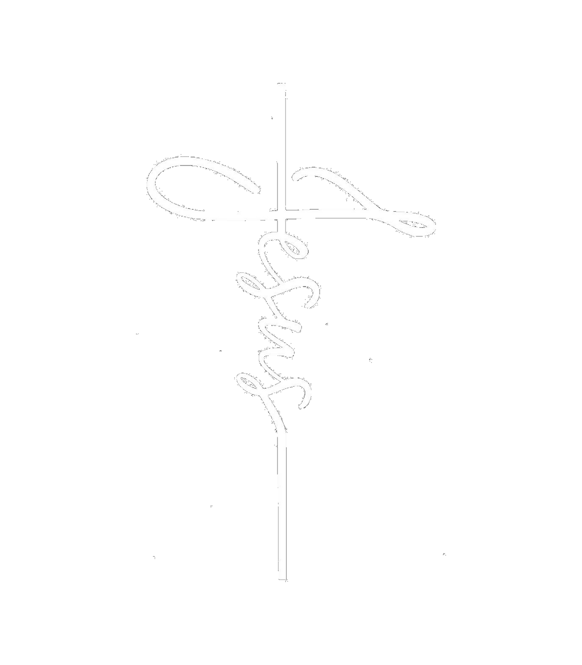 Jesus Cross Script Christian Graphic T-Shirt & Sweatshirt - print file Back