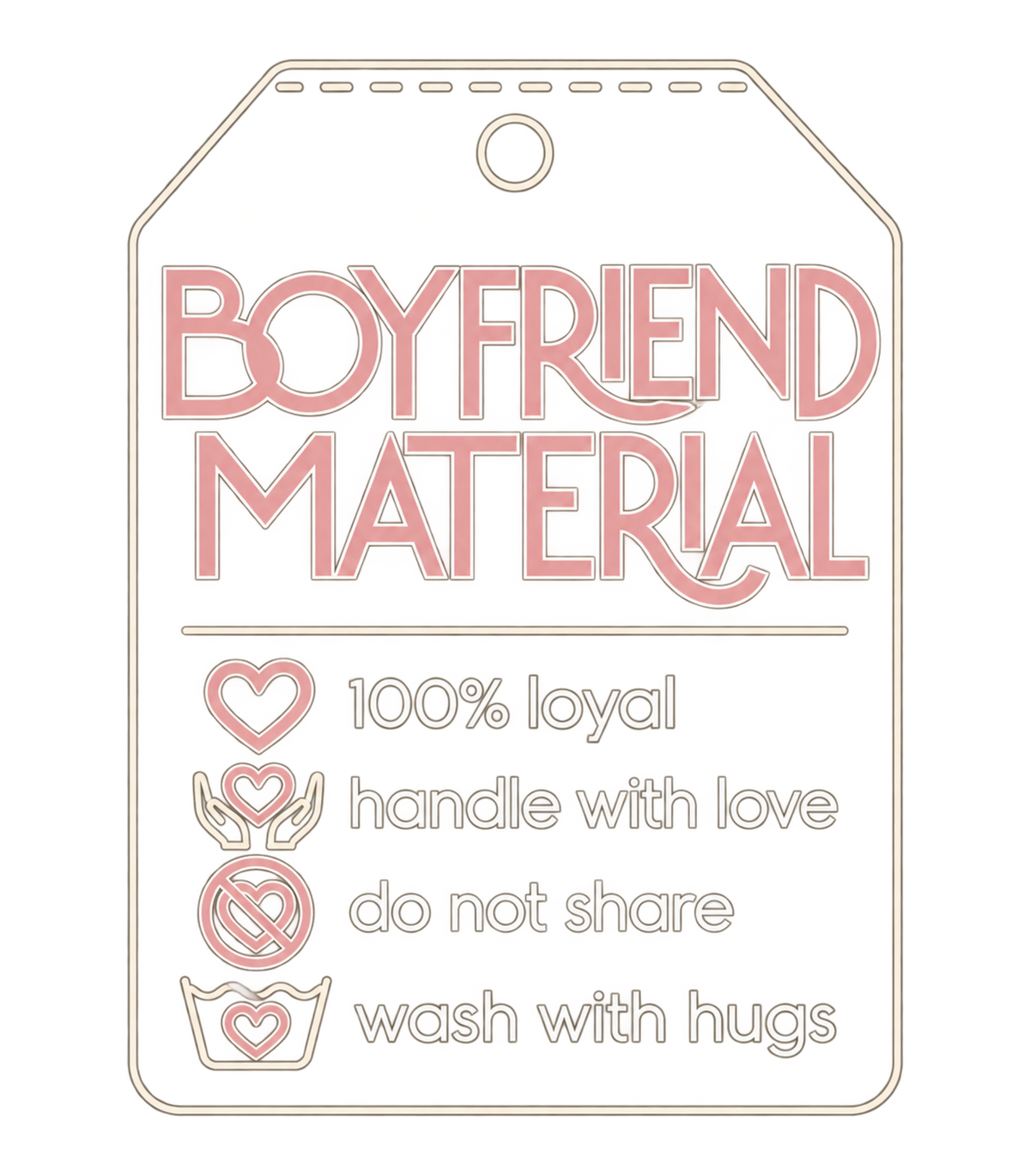 Boyfriend Material Retro Tag Graphic T-Shirt & Sweatshirt - print file Front