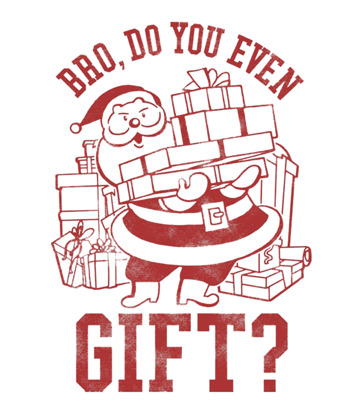 Bro, Do You Even Gift Retro Santa Christmas Graphic T-Shirt & Sweatshirt - print file Front
