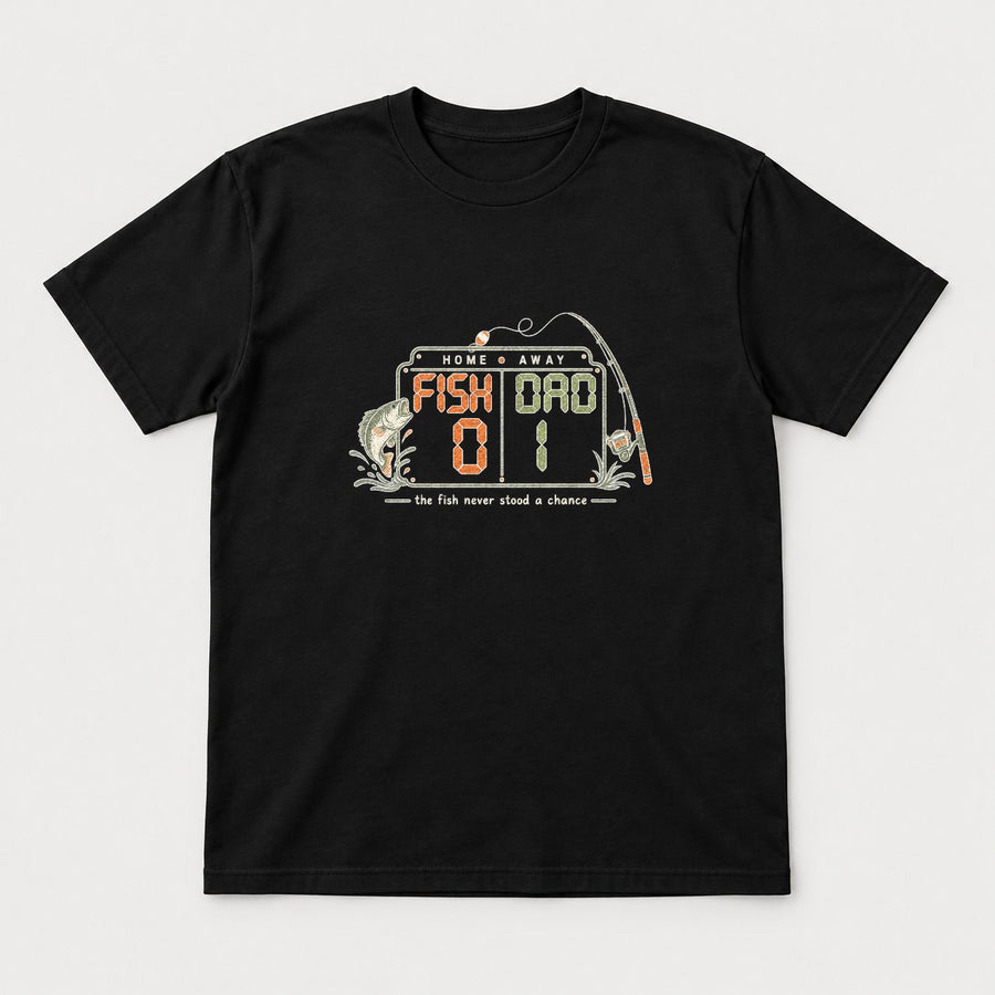 Fish Dad Scoreboard Retro Fishing Graphic T-Shirt & Sweatshirt