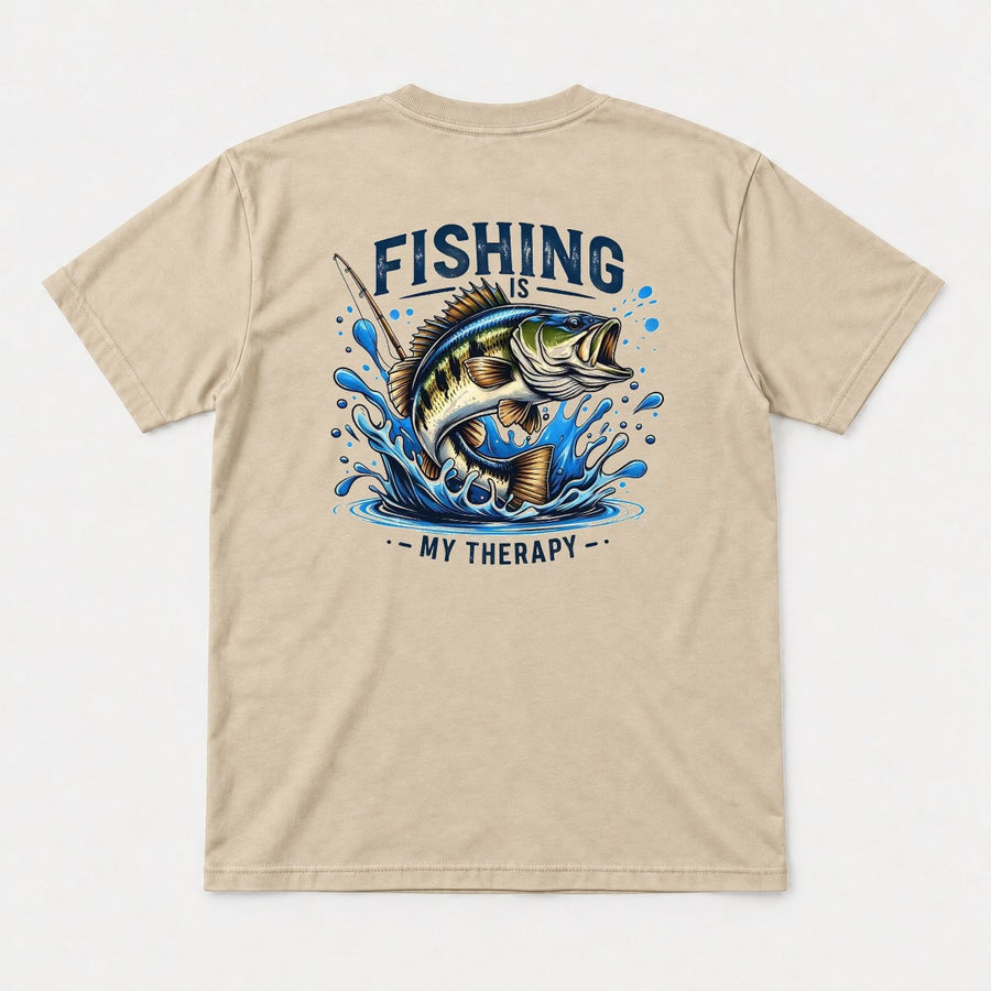 Fishing Is My Therapy Jumping Bass Graphic T-Shirt & Sweatshirt