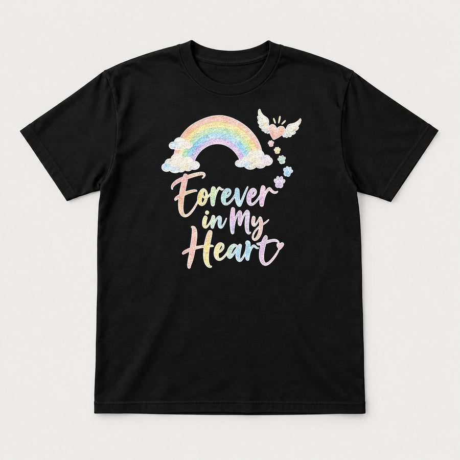 Forever in My Heart Pastel Rainbow Pet Memorial Graphic T-Shirt & Sweatshirt