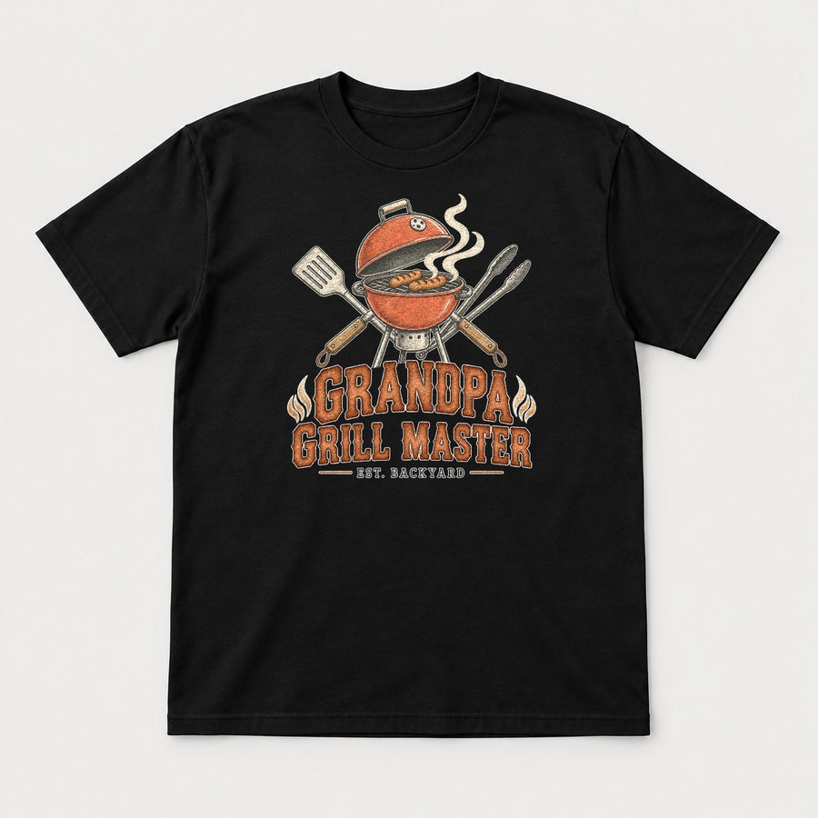 Grandpa Grill Master Retro Backyard BBQ Graphic T-Shirt & Sweatshirt